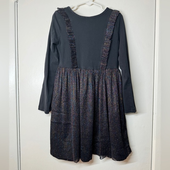 Hanna Andersson Black Multicolor Shimmer Iridescent Long Sleeve Dress Size US 5 - Picture 10 of 14